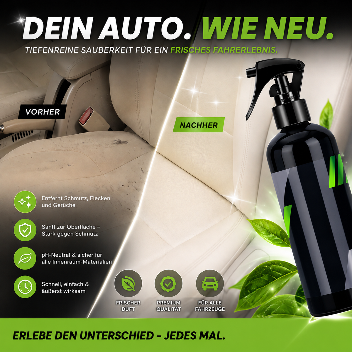 Polster- und Innenraumreiniger 500 ml – mit Bürstenaufsatz